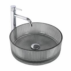 UMYWALKA NABLATOWA SZKLANA OKRĄGŁA BRILLANT2-BL-400 CZARNA BRILLANT2-BL-400