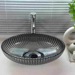 UMYWALKA NABLATOWA SZKLANA OKRĄGŁA BRILLANT3-BL-PL-510