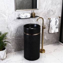 UMYWALKA WOLNOSTOJĄCA CERAMICZNA OKRĄGŁA SCOT1-BL-WOF-860 CZARNA SCOT1-BL-WOF-860
