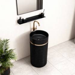 UMYWALKA WOLNOSTOJĄCA CERAMICZNA OKRĄGŁA SCOT1-BL-WOF-860 CZARNA SCOT1-BL-WOF-860