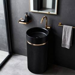 UMYWALKA WOLNOSTOJĄCA CERAMICZNA OKRĄGŁA SCOT1-BL-WOF-860 CZARNA SCOT1-BL-WOF-860