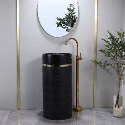 UMYWALKA WOLNOSTOJĄCA CERAMICZNA OKRĄGŁA SCOT1-BL-WOF-860 CZARNA SCOT1-BL-WOF-860