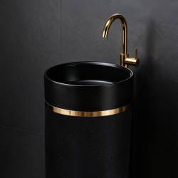 UMYWALKA WOLNOSTOJĄCA CERAMICZNA OKRĄGŁA SCOT1-BL-WOF-860 CZARNA SCOT1-BL-WOF-860