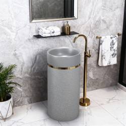 UMYWALKA WOLNOSTOJĄCA CERAMICZNA OKRĄGŁA SCOT1-GR-WOF-860 SZARA SCOT1-GR-WOF-860