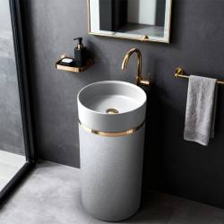 UMYWALKA WOLNOSTOJĄCA CERAMICZNA OKRĄGŁA SCOT1-GR-WOF-860 SZARA SCOT1-GR-WOF-860