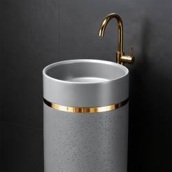UMYWALKA WOLNOSTOJĄCA CERAMICZNA OKRĄGŁA SCOT1-GR-WOF-860 SZARA SCOT1-GR-WOF-860