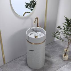 UMYWALKA WOLNOSTOJĄCA CERAMICZNA OKRĄGŁA SCOT1-GR-WOF-860 SZARA SCOT1-GR-WOF-860