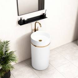 UMYWALKA WOLNOSTOJĄCA CERAMICZNA OKRĄGŁA SCOT1-WH-730 BIAŁA SCOT1-WH-730