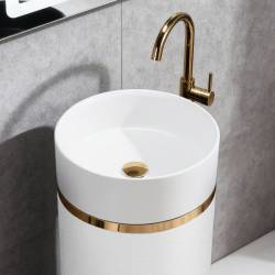 UMYWALKA WOLNOSTOJĄCA CERAMICZNA OKRĄGŁA SCOT1-WH-730 BIAŁA SCOT1-WH-730