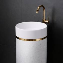 UMYWALKA WOLNOSTOJĄCA CERAMICZNA OKRĄGŁA SCOT1-WH-730 BIAŁA SCOT1-WH-730