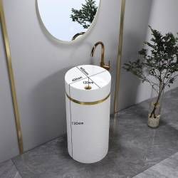 UMYWALKA WOLNOSTOJĄCA CERAMICZNA OKRĄGŁA SCOT1-WH-730 BIAŁA SCOT1-WH-730