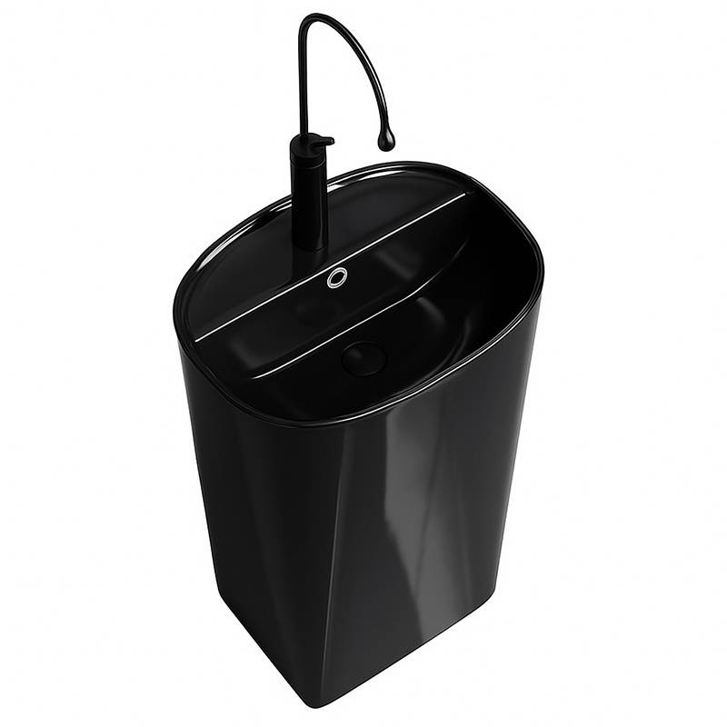 UMYWALKA WOLNOSTOJĄCA CERAMICZNA OWALNA CLARO-BL-490 CZARNA CLARO-BL-490