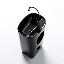 UMYWALKA WOLNOSTOJĄCA CERAMICZNA OWALNA CLARO-BL-490 CZARNA CLARO-BL-490