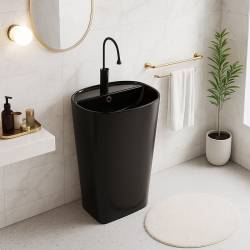 UMYWALKA WOLNOSTOJĄCA CERAMICZNA OWALNA CLARO-BL-490 CZARNA CLARO-BL-490
