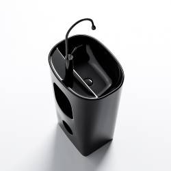 UMYWALKA WOLNOSTOJĄCA CERAMICZNA OWALNA CLARO-BL-490 CZARNA CLARO-BL-490