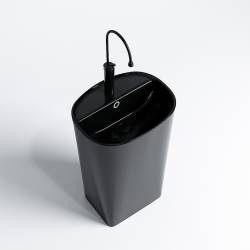 UMYWALKA WOLNOSTOJĄCA CERAMICZNA OWALNA CLARO-BL-490 CZARNA CLARO-BL-490