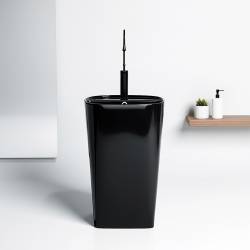 UMYWALKA WOLNOSTOJĄCA CERAMICZNA OWALNA CLARO-BL-490 CZARNA CLARO-BL-490