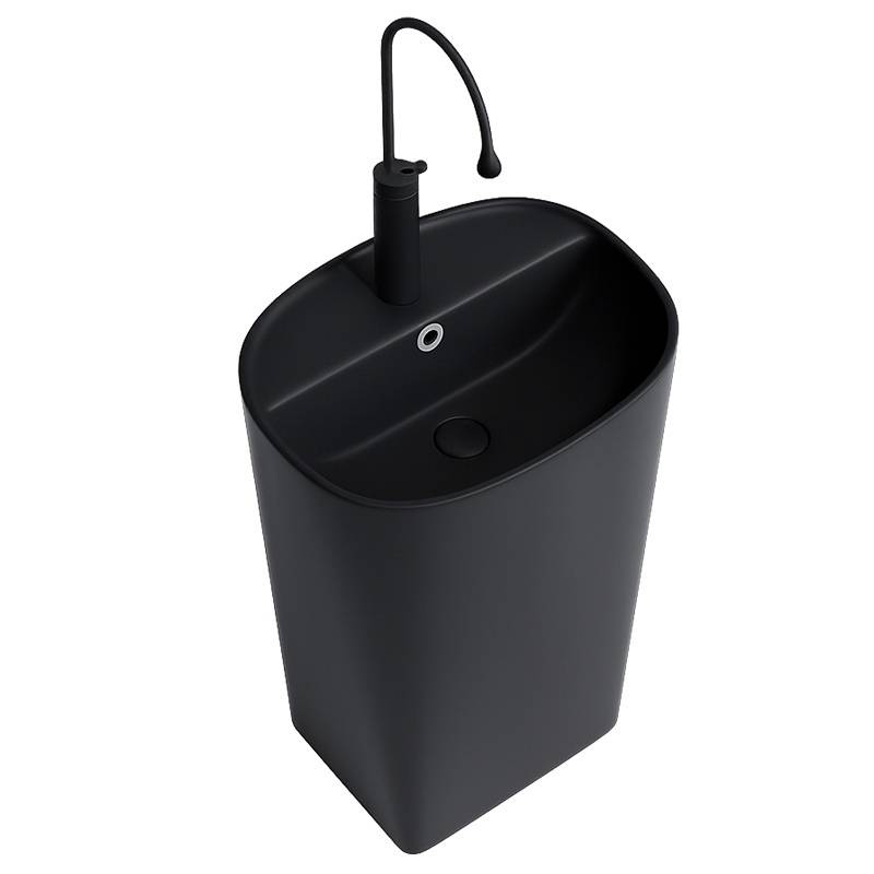 UMYWALKA WOLNOSTOJĄCA CERAMICZNA OWALNA CLARO-MTB-490 CZARNY MAT CLARO-MTB-490