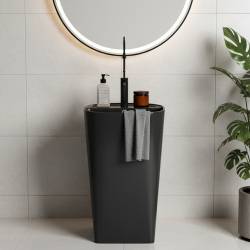 UMYWALKA WOLNOSTOJĄCA CERAMICZNA OWALNA CLARO-MTB-490 CZARNY MAT CLARO-MTB-490