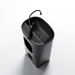 UMYWALKA WOLNOSTOJĄCA CERAMICZNA OWALNA CLARO-MTB-490 CZARNY MAT CLARO-MTB-490