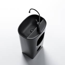 UMYWALKA WOLNOSTOJĄCA CERAMICZNA OWALNA CLARO-MTB-490 CZARNY MAT CLARO-MTB-490