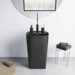 UMYWALKA WOLNOSTOJĄCA CERAMICZNA OWALNA CLARO-MTB-490 CZARNY MAT CLARO-MTB-490