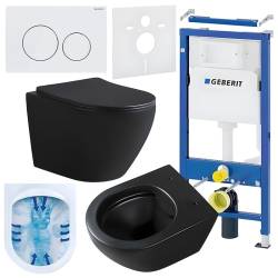 ZESTAW PODTYNKOWY WC STELAŻ GEBERIT DUOFIX MISKA MIZU-MTB-RIM-03 PRZYCISK DELTA 20 BIAŁY