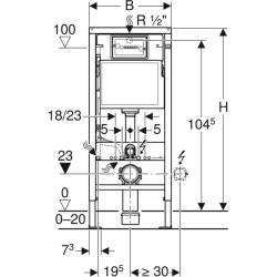 ZESTAW PODTYNKOWY WC STELAŻ GEBERIT DUOFIX MISKA MIZU-GL-WH-RIM-03 PRZYCISK DELTA 30 CHROM