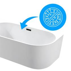 HYDROSAN WANNA WOLNOSTOJĄCA MERA2-509C2-L-P-BL BIAŁA PRZELEW CZARNY