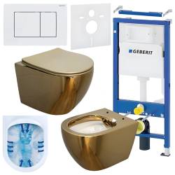 ZESTAW PODTYNKOWY WC STELAŻ GEBERIT DUOFIX MISKA MIZU-GL-WH-RIM-03 PRZYCISK DELTA 30 BIAŁY