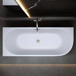 HYDROSAN WANNA WOLNOSTOJĄCA MERA2-509C2-L-P-GRBR BIAŁA PRZELEW SZCZOTKOWANA STAL