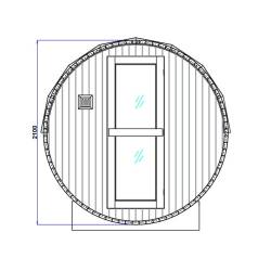 SAUNA OGRODOWA FIŃSKA BECZKA Z PIECEM TROMSO-HG-2 4-6 OSOBOWA 210x210 CM TROMSO-HG TROMSO-HG-2