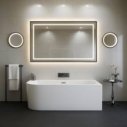 HYDROSAN WANNA WOLNOSTOJĄCA MERA2-509C2-R-P-GRBR BIAŁA PRZELEW SZCZOTKOWANA STAL