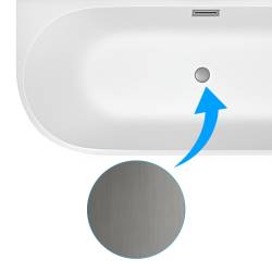 HYDROSAN WANNA WOLNOSTOJĄCA MERA2-509C2-R-P-GRBR BIAŁA PRZELEW SZCZOTKOWANA STAL