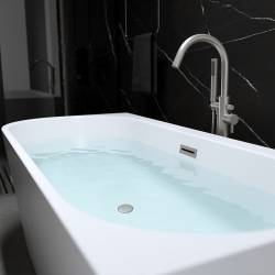 HYDROSAN WANNA WOLNOSTOJĄCA MERA2-509C2-R-P-GRBR BIAŁA PRZELEW SZCZOTKOWANA STAL