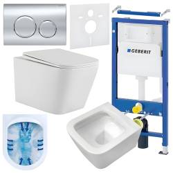 ZESTAW PODTYNKOWY WC STELAŻ GEBERIT DUOFIX MISKA AQUA-WH-03 PRZYCISK DELTA 20 CHROM