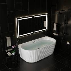 HYDROSAN WANNA WOLNOSTOJĄCA CARLO2-517D2-P-BL BIAŁA PRZELEW CZARNY