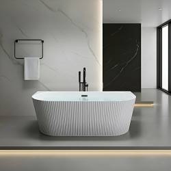 HYDROSAN WANNA WOLNOSTOJĄCA CARLO2-517D2-P-BL BIAŁA PRZELEW CZARNY