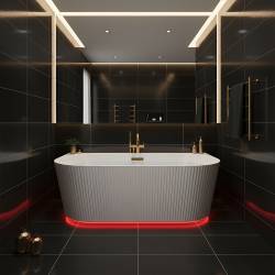 HYDROSAN WANNA WOLNOSTOJĄCA CARLO2-517D2-P-BL BIAŁA PRZELEW CZARNY