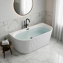 HYDROSAN WANNA WOLNOSTOJĄCA CARLO2-517D2-P-BL BIAŁA PRZELEW CZARNY