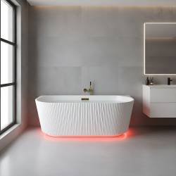 HYDROSAN WANNA WOLNOSTOJĄCA CARLO2-517D2-P-BL BIAŁA PRZELEW CZARNY