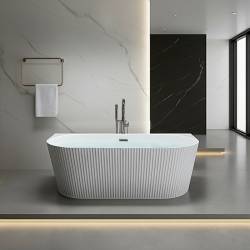 HYDROSAN WANNA WOLNOSTOJĄCA CARLO2-517D2-P-GR-BR BIAŁA PRZELEW SZCZOTKOWANA STAL