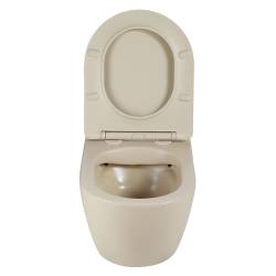MISKA WC WISZĄCA RIMLESS PEAK-CAP-RIM-03 CAPPUCCINO DESKA WOLNOOPADAJĄCA DUROPLAST PEAK-CAP-RIM-03