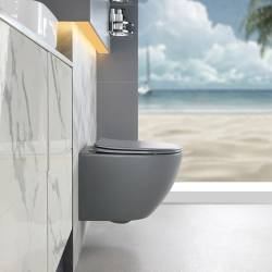 MISKA WC WISZĄCA RIMLESS PEAK-MTGR-RIM-03 SZARY MAT DESKA WOLNOOPADAJĄCA DUROPLAST PEAK-MTGR-RIM-03