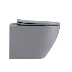 MISKA WC WISZĄCA TORNADO FLOW-MTGR-TR-03 SZARY MAT DESKA WOLNOOPADAJĄCA DUROPLAST FLOW-MTGR-TR-03