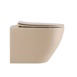 MISKA WC WISZĄCA TORNADO FLOW-CAP-TR-03 CAPPUCCINO DESKA WOLNOOPADAJĄCA DUROPLAST FLOW-CAP-TR-03