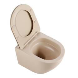 MISKA WC WISZĄCA TORNADO FLOW-CAP-TR-03 CAPPUCCINO DESKA WOLNOOPADAJĄCA DUROPLAST FLOW-CAP-TR-03