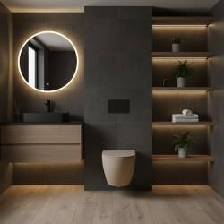 MISKA WC WISZĄCA TORNADO FLOW-CAP-TR-03 CAPPUCCINO DESKA WOLNOOPADAJĄCA DUROPLAST FLOW-CAP-TR-03