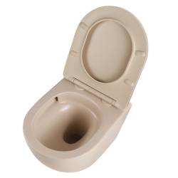 MISKA WC WISZĄCA TORNADO FLOW-CAP-TR-03 CAPPUCCINO DESKA WOLNOOPADAJĄCA DUROPLAST FLOW-CAP-TR-03
