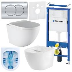 ZESTAW PODTYNKOWY WC STELAŻ GEBERIT DUOFIX MISKA PURO-WH-02 PRZYCISK DELTA 01 CHROM